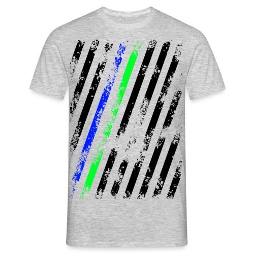 Stripes Schwarz Blau Grün - Männer T-Shirt