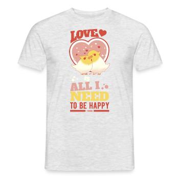 J’ai besoin d’amour pour être heureux - T-shirt homme - gris chiné - Devant - AI Model Male 178 dark (178cm)