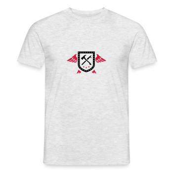 Feuerwehrmann - Hilfe - Männer T-Shirt - Grau meliert - Vorne - AI Model Male 178 dark (178cm)