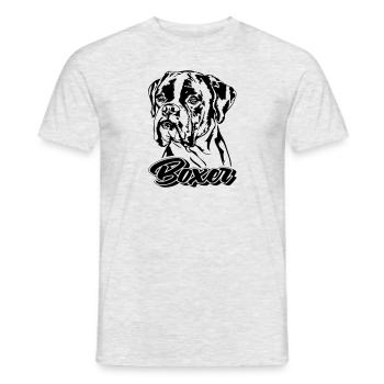 BOXER chien portrait chien chiens Wilsigns - T-shirt homme - gris chiné - Devant - AI Model Male 178 dark (178cm)