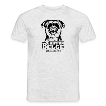 GRIFFON BELGE coolest dog ever Dog saying dogs - Men's T-Shirt - heather grey - Front - AI Model Male 178 dark (178cm)