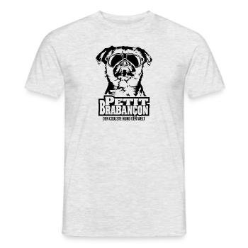 PETIT BRABANCON coolster Hund Hundespruch Wilsigns - Männer T-Shirt - Grau meliert - Vorne - AI Model Male 178 dark (178cm)