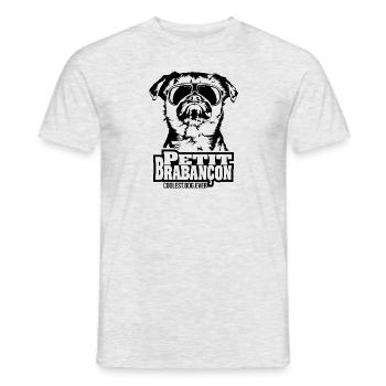 PETIT BRABANCON coolest dog ever Hundespruch Hunde - Männer T-Shirt - Grau meliert - Vorne - AI Model Male 178 dark (178cm)