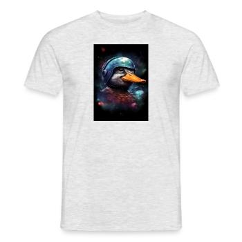 Duck Astronaut in Galaxy - Männer T-Shirt - Grau meliert - Vorne - AI Model Male 178 dark (178cm)