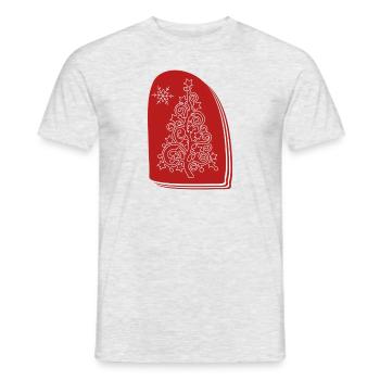 "Tree", Boho Line Art Design, Series "Xmas" - Men's T-Shirt - heather grey - Front - AI Model Male 178 dark (178cm)