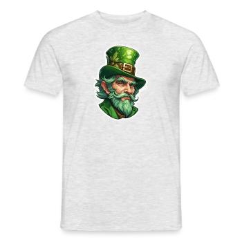 Leprechaun / Leprechaun / Vert / Gingembre / Irlande - T-shirt homme - gris chiné - Devant - AI Model Male 178 dark (178cm)