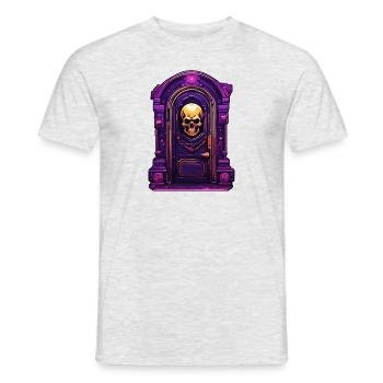 Door Knocker / Skull / Bell / Antique / Old - Men's T-Shirt - heather grey - Front - AI Model Male 178 dark (178cm)