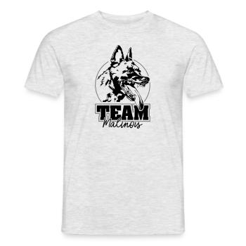 TEAM MALINOIS Hundesport Hunde IGP Wilsigns - Männer T-Shirt - Grau meliert - Vorne - AI Model Male 178 dark (178cm)