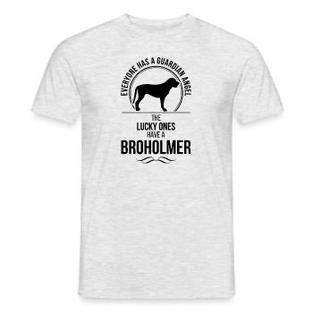 BROHOLMER Guardian Angel Dogs Saying Wilsigns - Men's T-Shirt - heather grey - Front - AI Model Male 178 dark (178cm)