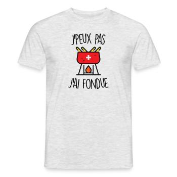J'peux pas j'ai fondue - T-shirt homme - gris chiné - Devant - AI Model Male 178 dark (178cm)