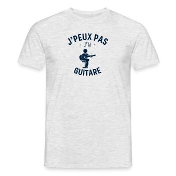 J peux ps j ai Guitare - T-shirt homme - gris chiné - Devant - AI Model Male 178 dark (178cm)