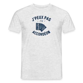 j peux pas j ai Accordéon - T-shirt homme - gris chiné - Devant - AI Model Male 178 dark (178cm)