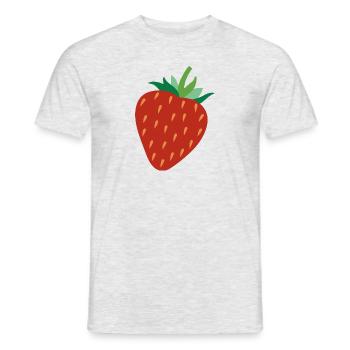 Strawberry - Men's T-Shirt - heather grey - Front - AI Model Male 178 dark (178cm)