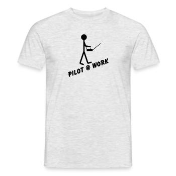 Pilote @ Travail - T-shirt homme - gris chiné - Devant - AI Model Male 178 dark (178cm)
