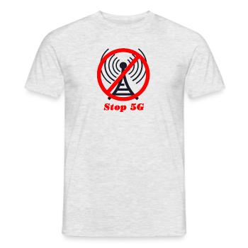 Gefährliche 5G Strahlung stoppen! - Männer T-Shirt - Grau meliert - Vorne - AI Model Male 178 dark (178cm)