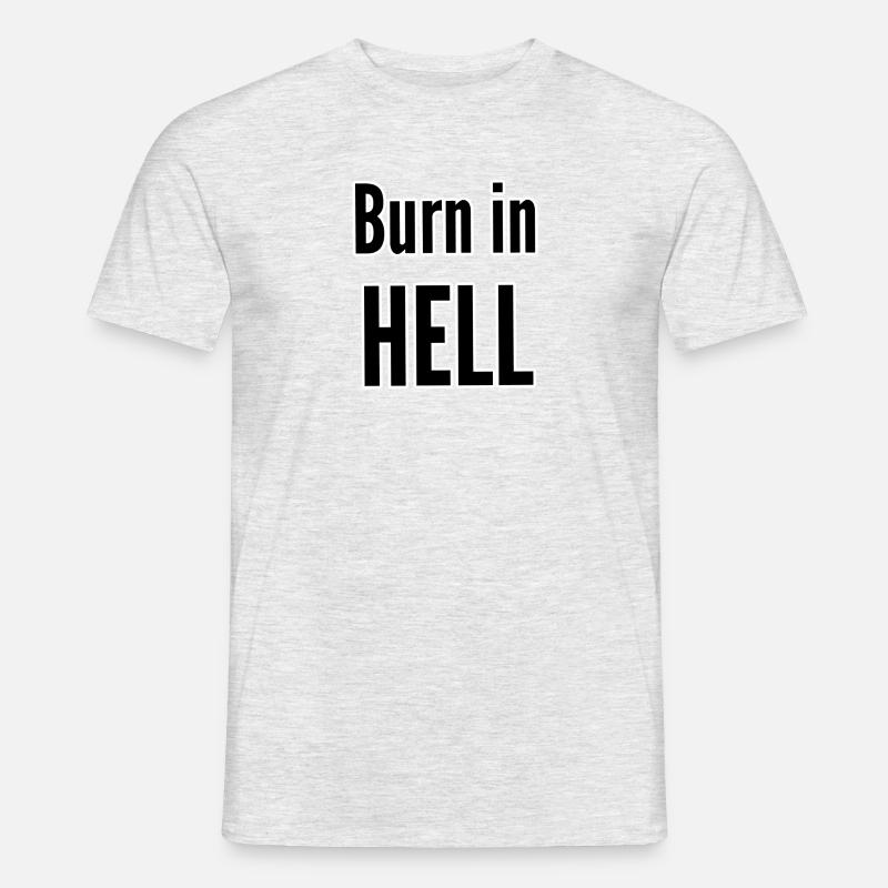 Burn in hell - Männer T-Shirt - Grau meliert