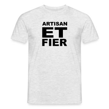 Artisan et Fier - T-shirt homme - gris chiné - Devant - AI Model Male 178 dark (178cm)