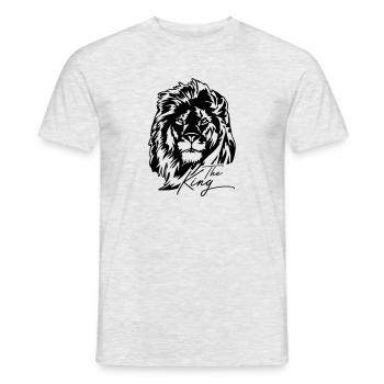 Der Löwe - The King Löwenkopf Wilsigns Afrika - Männer T-Shirt - Grau meliert - Vorne - AI Model Male 178 dark (178cm)