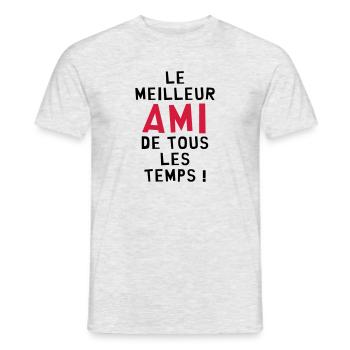 Le meilleur ami de tous les temps ! - T-shirt homme - gris chiné - Devant - AI Model Male 178 dark (178cm)