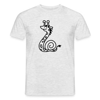 Lustige Giraffen Schnecke - line - Männer T-Shirt - Grau meliert - Vorne - AI Model Male 178 dark (178cm)
