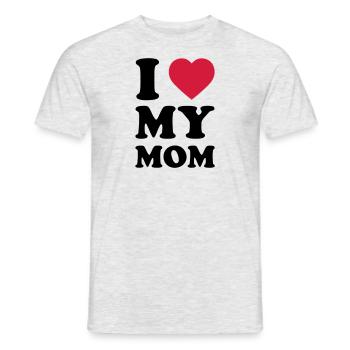 ICH LIEBE MEINE MOM - Männer T-Shirt - Grau meliert - Vorne - AI Model Male 178 dark (178cm)