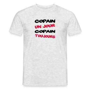 COPAIN un jour... - T-shirt homme - gris chiné - Devant - AI Model Male 178 dark (178cm)