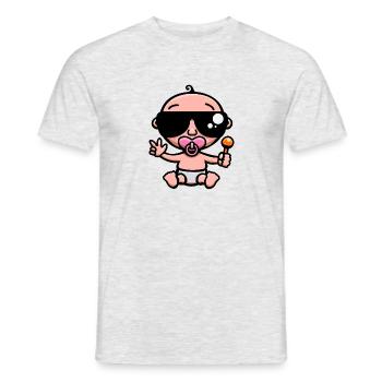 Baby Cool Pink - Männer T-Shirt - Grau meliert - Vorne - AI Model Male 178 dark (178cm)