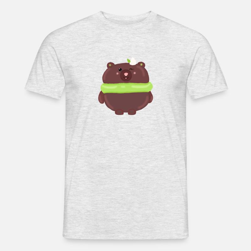 macaroon bear - Männer T-Shirt - Grau meliert