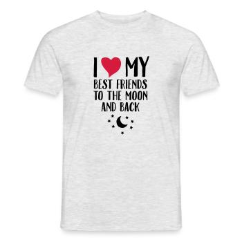 I Love (Heart) My Best Friend To The Moon And Back - Men's T-Shirt - heather grey - Front - AI Model Male 178 dark (178cm)