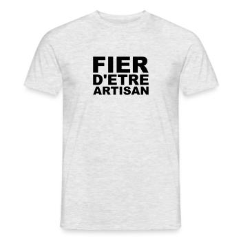 Fier d'être Artisan - Vecto - T-shirt homme - gris chiné - Devant - AI Model Male 178 dark (178cm)
