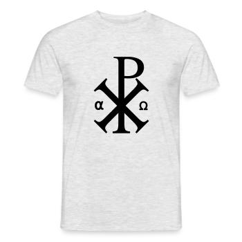 Alpha Omega - Men's T-Shirt - heather grey - Front - AI Model Male 178 dark (178cm)