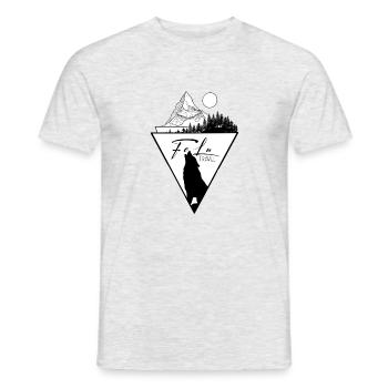 FeLu Travel - Männer T-Shirt - Grau meliert - Vorne - AI Model Male 178 dark (178cm)