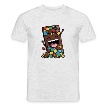 Schokolade Comic - Männer T-Shirt - Grau meliert - Vorne - AI Model Male 178 dark (178cm)
