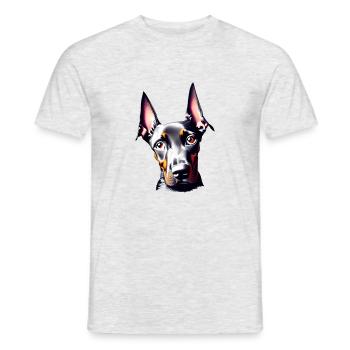Doberman Doberman chiot Doberman chien dresseur - T-shirt homme - gris chiné - Devant - AI Model Male 178 dark (178cm)