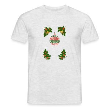 A VERY MERRY CHRISTMAS TO YOU - Men's T-Shirt - heather grey - Front - AI Model Male 178 dark (178cm)