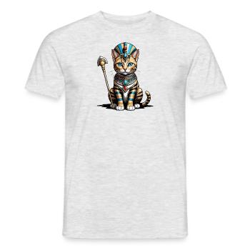 Chat Pharaon Chat Égypte Pyramide Cadeau - T-shirt homme - gris chiné - Devant - AI Model Male 178 dark (178cm)