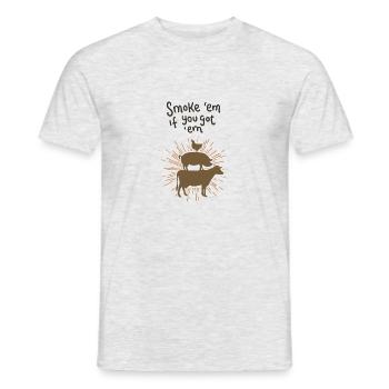 La viande délicieuse pour le barbecue - T-shirt homme - gris chiné - Devant - AI Model Male 178 dark (178cm)