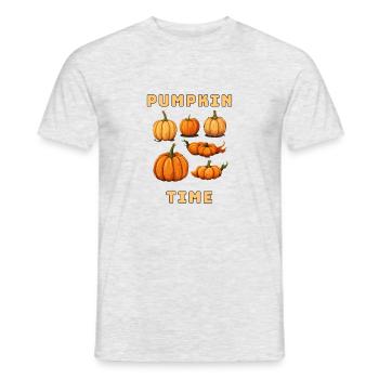 Pumpkin Time, Kürbis, Halloween, Gruselig - Männer T-Shirt - Grau meliert - Vorne - AI Model Male 178 dark (178cm)