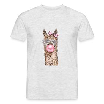 Llama lama alpaca no problama probllama - Männer T-Shirt - Grau meliert - Vorne - AI Model Male 178 dark (178cm)