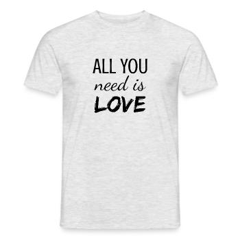 all you need is love - Männer T-Shirt - Grau meliert - Vorne - AI Model Male 178 dark (178cm)