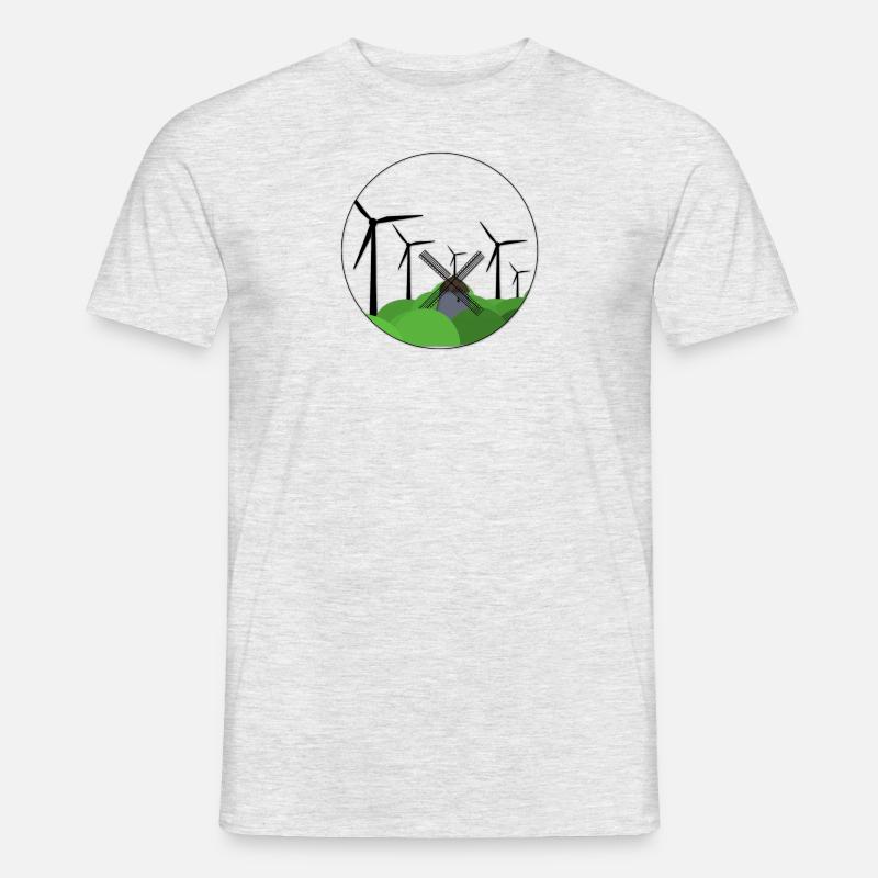 Windrad / Windmühle - Männer T-Shirt - Grau meliert