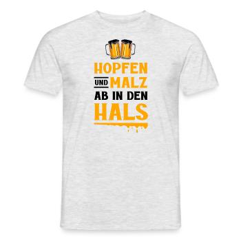 Houblon et malt, dans la gorge - T-shirt homme - gris chiné - Devant - AI Model Male 178 dark (178cm)