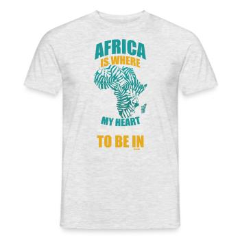 Africa Is Where My Heart Wants To be In - Männer T-Shirt - Grau meliert - Vorne - AI Model Male 178 dark (178cm)