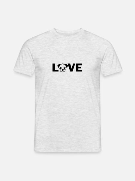 Hundeliebe - Männer T-Shirt - Grau meliert