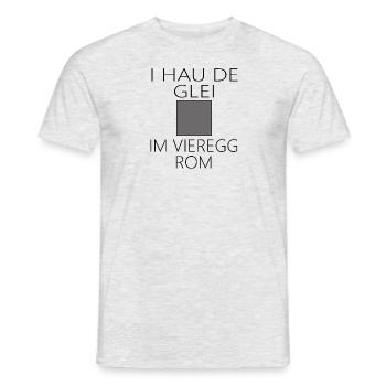 Hau DE GLEI IM VIEREGG ROM - Schwäbisches Funshirt - Männer T-Shirt - Grau meliert - Vorne - AI Model Male 178 dark (178cm)