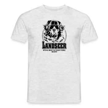 LANDSEER coolest people Hunde Spruch Wilsigns - Männer T-Shirt - Grau meliert - Vorne - AI Model Male 178 dark (178cm)