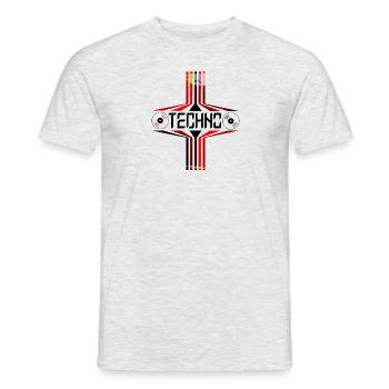 Techno - Rave - Party - T-shirt homme - gris chiné - Devant - AI Model Male 178 dark (178cm)