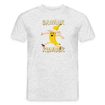 Banana Jogging Marathon Banana Runner - T-shirt homme - gris chiné - Devant - AI Model Male 178 dark (178cm)