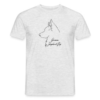 German Shepherd Dog Profile Dogs Dog Wilsigns - Men's T-Shirt - heather grey - Front - AI Model Male 178 dark (178cm)
