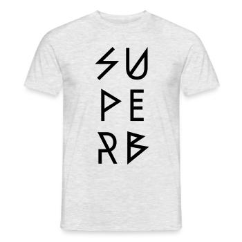SUPERB - Men's T-Shirt - heather grey - Front - AI Model Male 178 dark (178cm)